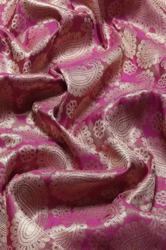 Silk Land  Pink  Woven Design Brocade Saree 