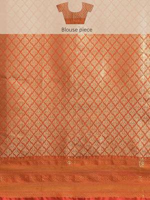 Silk Land  Navy Blue  Woven Design Brocade Saree  4