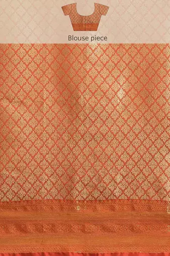 Silk Land  Navy Blue  Woven Design Brocade Saree 