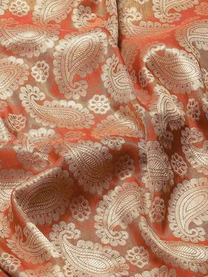 Silk Land  Yellow  Woven Design Brocade Saree  5