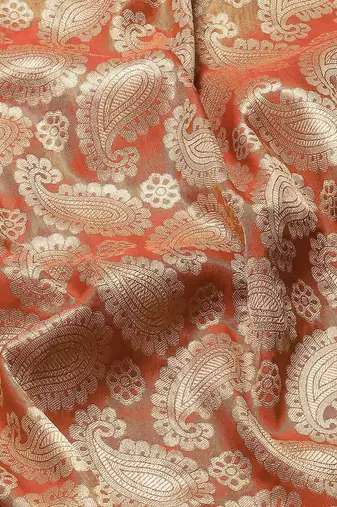 Silk Land  Yellow  Woven Design Brocade Saree 