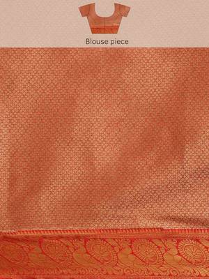 Silk Land  Purple  Woven Design Brocade Saree  4