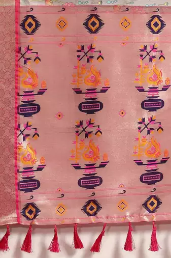 Silk Land  Grey  Woven Design Art Silk Saree 