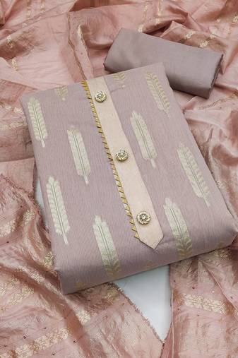 Mauve Modal Jacquard Unstitched Dress Material