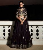 Midnight Plum Paheli Lehenga