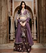 Burnt Lavender Kashi Lehenga Set