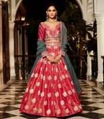 Old Indian Hibiscus Lehenga set