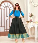 Turquoise,Black Wevon Designer,Hand Work Organza Stiched Readymade Gown