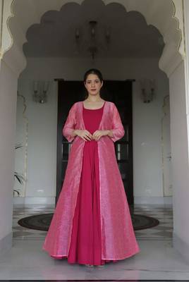 Rani Digital Printed Maslin Stiched Readymade Gown 1