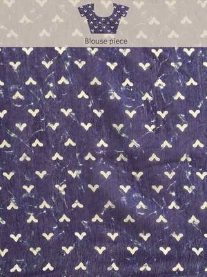 Silk Land  Blue  Woven Design Cotton Blend Saree  4