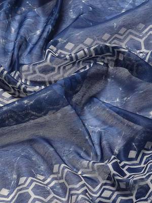 Silk Land  Blue  Woven Design Cotton Blend Saree  5