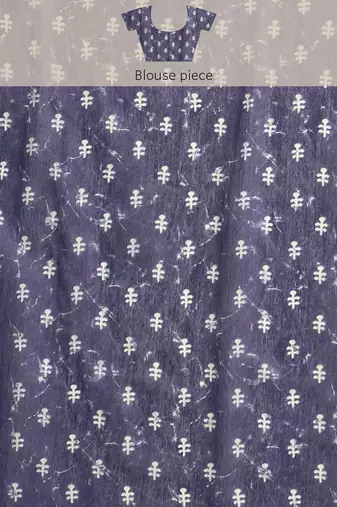 Silk Land  Blue  Woven Design Cotton Blend Saree 