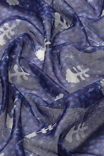 Silk Land  Blue  Woven Design Cotton Blend Saree 