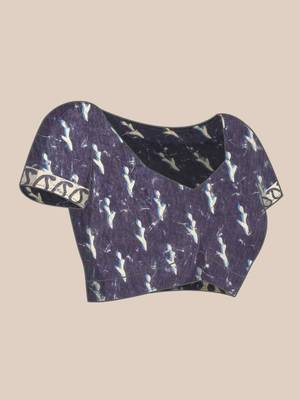 Silk Land  Blue  Woven Design Cotton Blend Saree  3