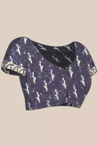 Silk Land  Blue  Woven Design Cotton Blend Saree 