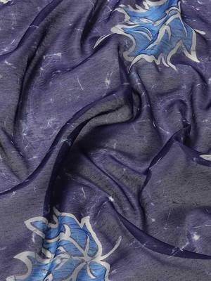 Silk Land  Blue  Woven Design Cotton Blend Saree  5