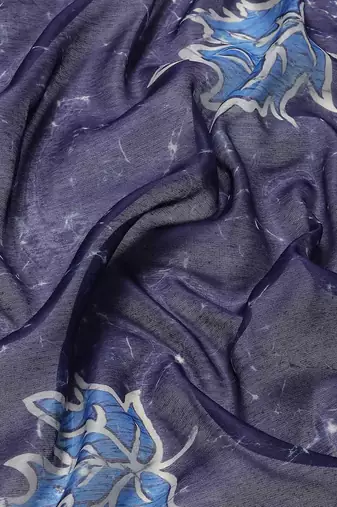 Silk Land  Blue  Woven Design Cotton Blend Saree 