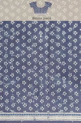 Silk Land  Blue  Woven Design Cotton Blend Saree 