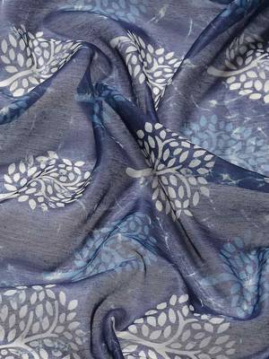Silk Land  Blue  Woven Design Cotton Blend Saree  5