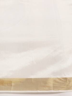 Silk Land  white  woven design cotton blend saree  3