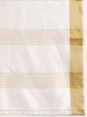Silk Land  white  woven design cotton blend saree  4