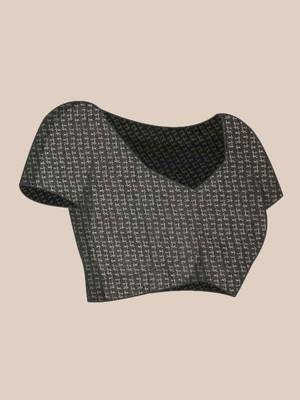 Silk Land  Black  Woven Design Cotton Blend Saree  3