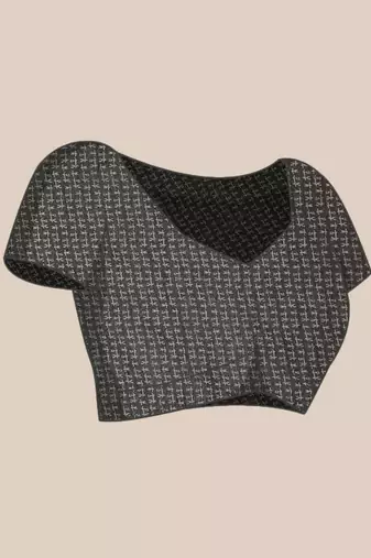 Silk Land  Black  Woven Design Cotton Blend Saree 