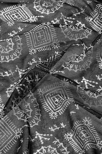 Silk Land  Black  Woven Design Cotton Blend Saree 