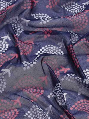 Silk Land  Navy Blue  Woven Design Cotton Blend Saree  5