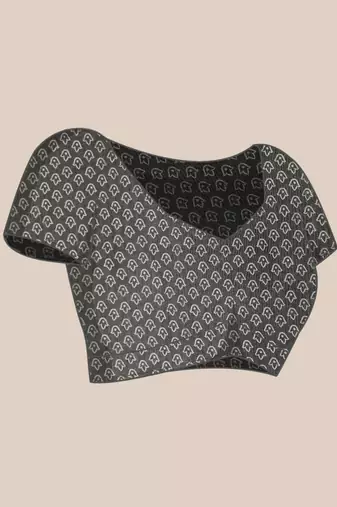 Silk Land  Black  Woven Design Cotton Blend Saree 