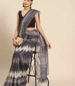 Silk Land  Purple  Woven Design Cotton Blend Saree 