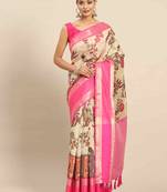 Silk Land  Multicolored Printed Art Silk Saree 