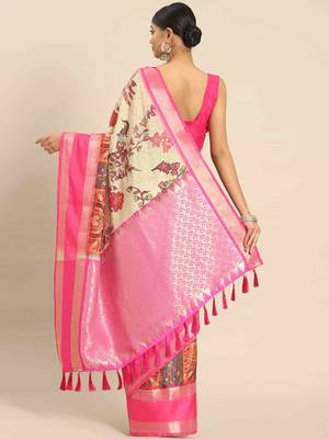 Silk Land  Multicolored Printed Art Silk Saree  2