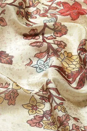 Silk Land  Multicolored Printed Art Silk Saree 