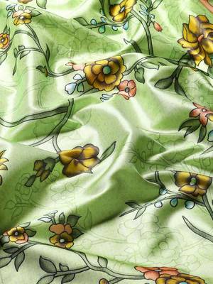 Silk Land  Green  Printed Art Silk Saree  5