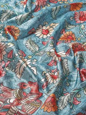 Silk Land  Multicolored Printed Art Silk Saree  5