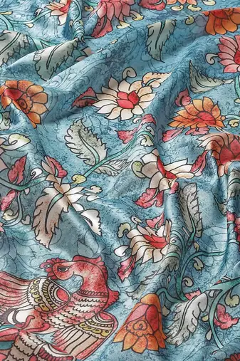 Silk Land  Multicolored Printed Art Silk Saree 