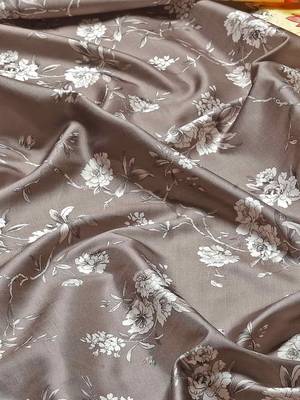 Silk Land  Grey  Printed Art Silk Saree  5