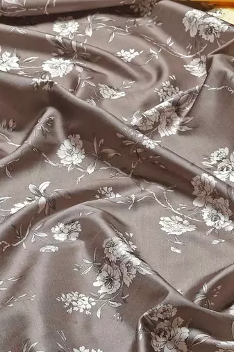 Silk Land  Grey  Printed Art Silk Saree 