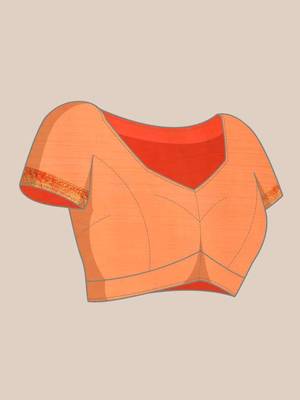 Silk Land  Peach  Printed Art Silk Saree  3