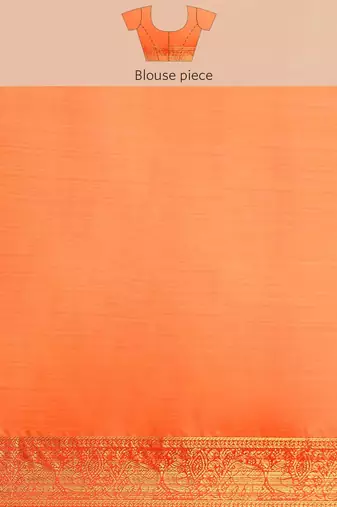 Silk Land  Peach  Printed Art Silk Saree 