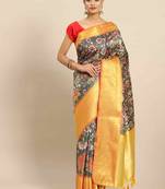 Silk Land  Black  Printed Art Silk Saree 