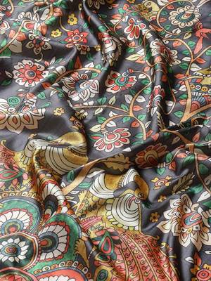 Silk Land  Black  Printed Art Silk Saree  5