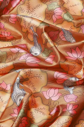 Silk Land  Brown  Printed Art Silk Saree 