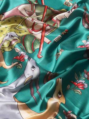 Silk Land  Green  Printed Art Silk Saree  5