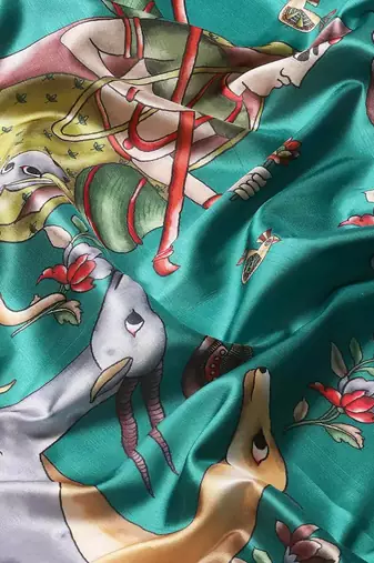 Silk Land  Green  Printed Art Silk Saree 