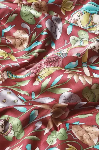 Silk Land  Brown  Printed Art Silk Saree 