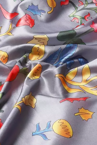 Silk Land  Grey  Printed Art Silk Saree 