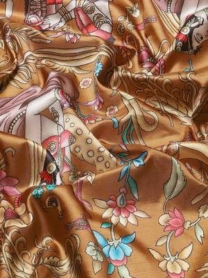 Silk Land  Brown  Printed Art Silk Saree  5