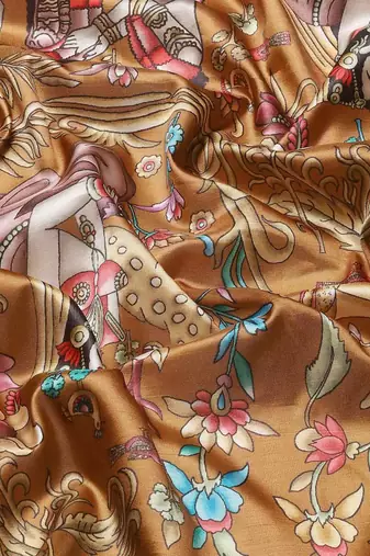 Silk Land  Brown  Printed Art Silk Saree 